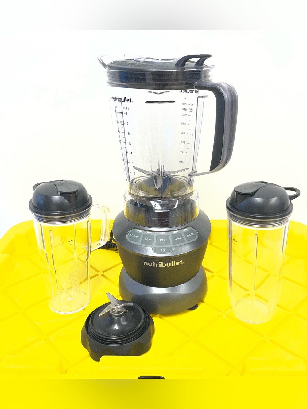 NutriBullet Full-Size Blender Combo 1200W - Dark Gray with Single Serve Cups
